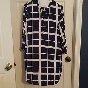 Navy and white Cynthia Rowley dress